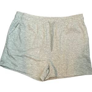 Halston Women Athletic Shorts XL Gray Elastic Adjustable Waist Outdoor Sports